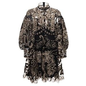 Gold Embroidered black dress size S